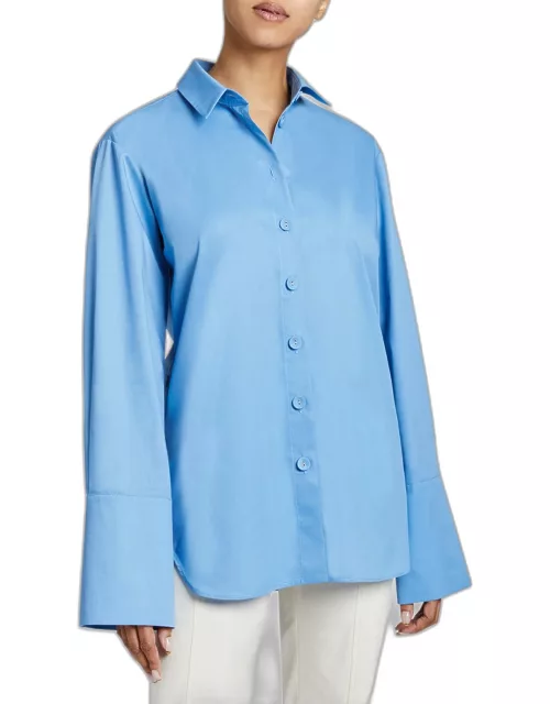 Trina Button-Down Cotton Poplin Shirt