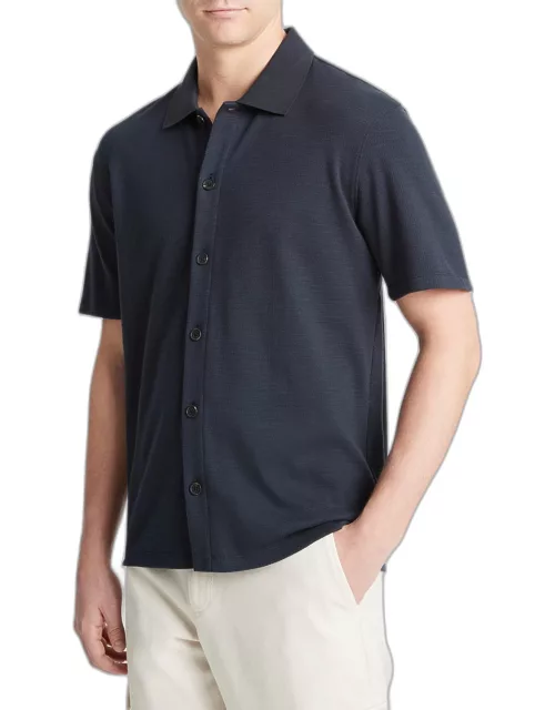 Men's Variegated Jacquard Short-Sleeve Shirt