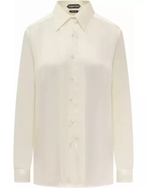 Tom Ford Silk Shirt With Pleated Detai