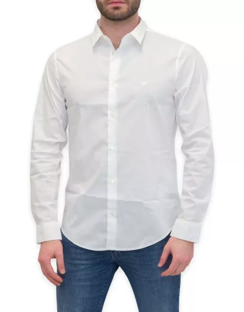 Emporio Armani Logo-embroidered Buttoned Shirt