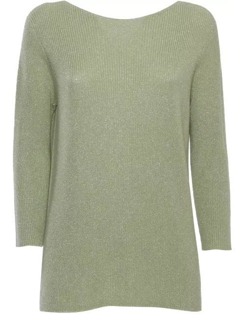 Fabiana Filippi Green Boat-neck Sweater