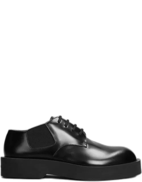 Jil Sander Lace Up Shoes In Black Leather