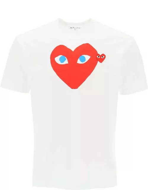 Comme des Garçons Play T-shirt With Heart Print And Embroidery