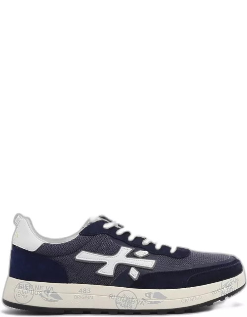 Premiata nous Blue Leather And Fabric Sneaker