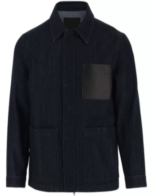 Yves Salomon Denim Jacket With Leather Application