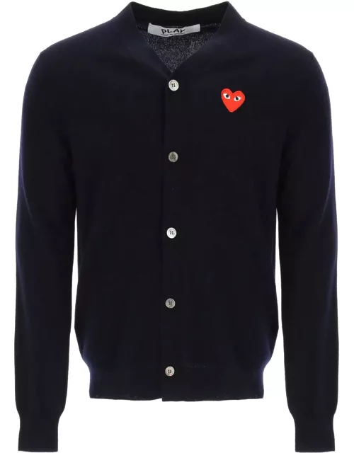 Comme des Garçons Play Wool Cardigan With Heart Patch