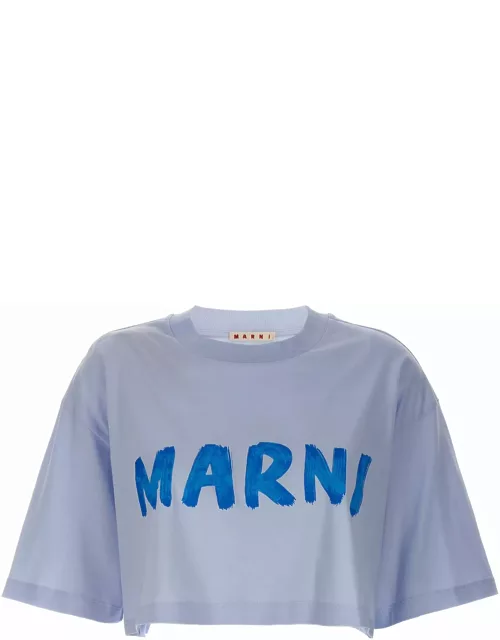 Marni Logo Print Crop T-shirt