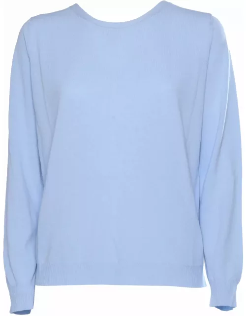 Kangra Light Blue Ribbed Cotton Sweater