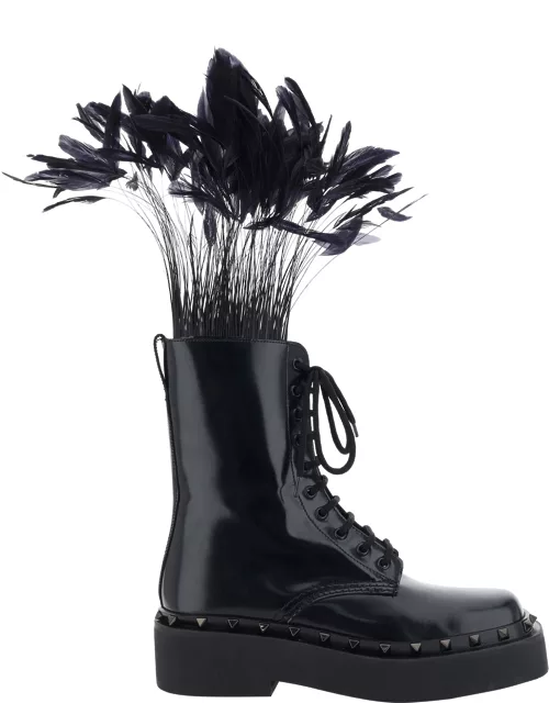 Rockstud Combact Lace-up boot