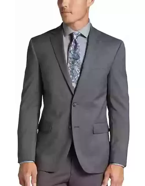 Awearness Kenneth Cole Big & Tall Modern Fit Notch Lapel 2-Button Men's Suit Separates Jacket Dove Grey