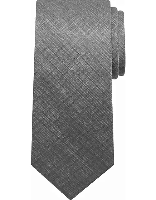 Awearness Kenneth Cole Men's Hairlines Plaid Tie Grey