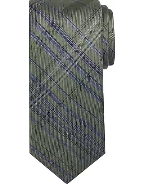 Pronto Uomo Men's Sleek Plaid Tie Green
