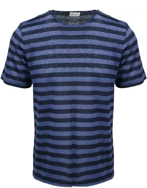 Saint Laurent Striped Monogram T-shirt