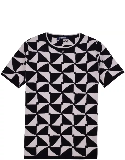 'S Max Mara All-over Jacquard Crewneck Knit T-shirt