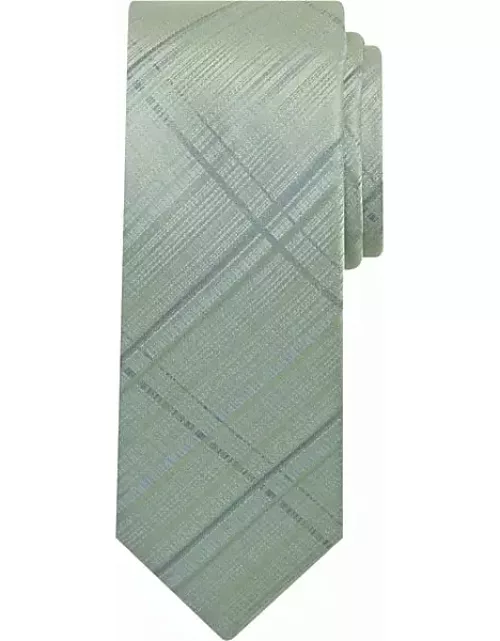 Egara Men's Narrow Matrix Plaid Tie Green