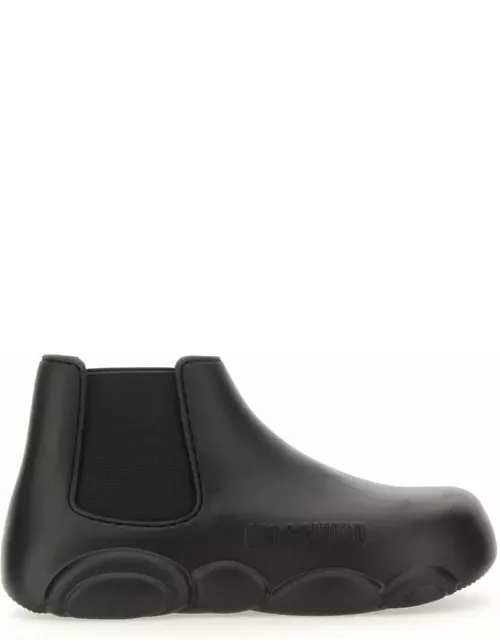 Moschino Black Rubber Ankle Boot