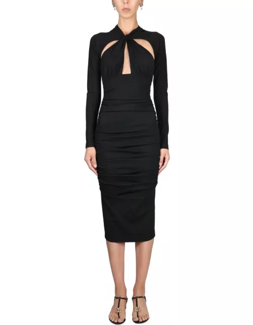 Dolce & Gabbana Longuette Dress With Cut-out