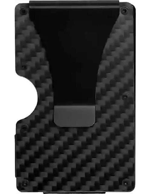 Pronto Uomo Men's Minimalist Carbon Fiber Cardholder Black