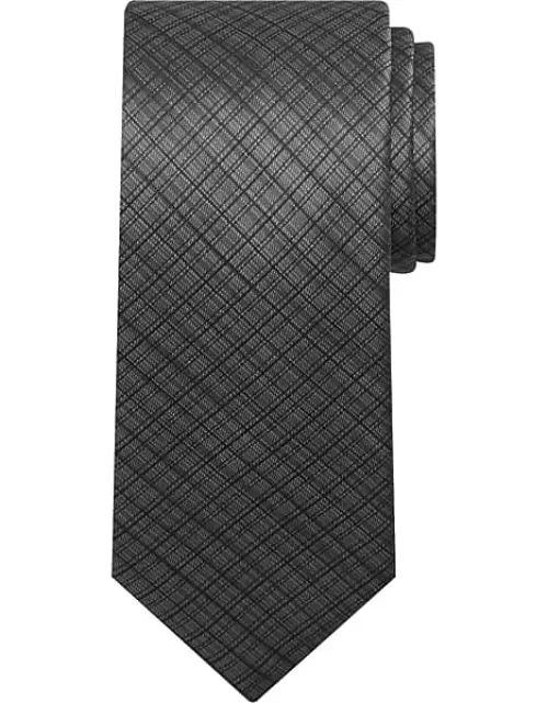 Awearness Kenneth Cole Men's Hairlines Plaid Tie Charcoa