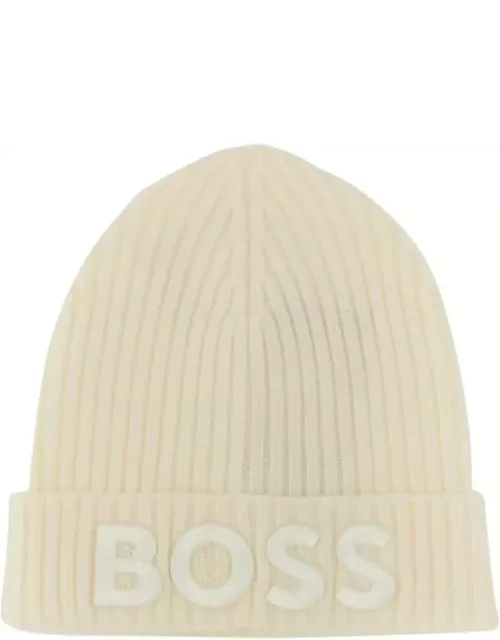 Hugo Boss Virgin Wool Ribbed Beanie