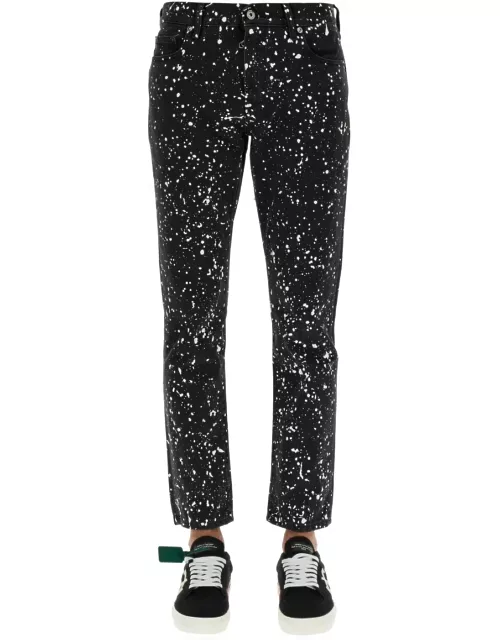 Off-White Jeans With Paint Splatter