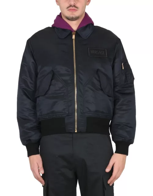 Versace Bomber Jacket With Applied Logo