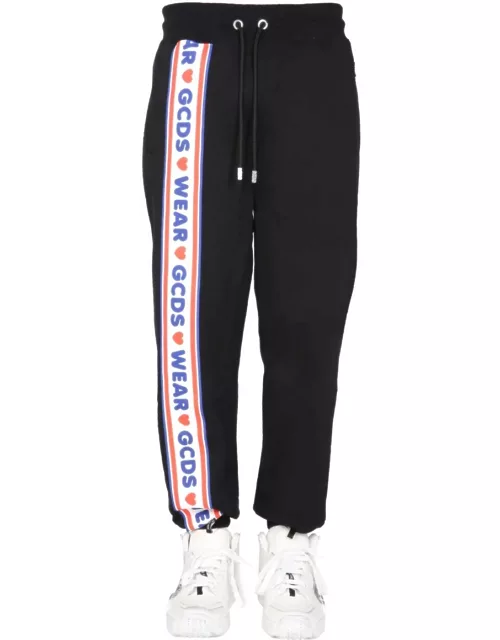 GCDS Jogging Pants With cute Tape Logo Band