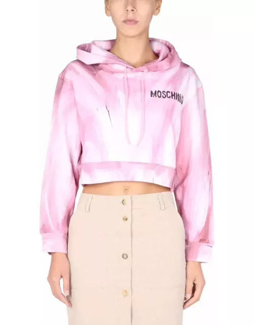 Moschino art Theme Cropped Sweatshirt