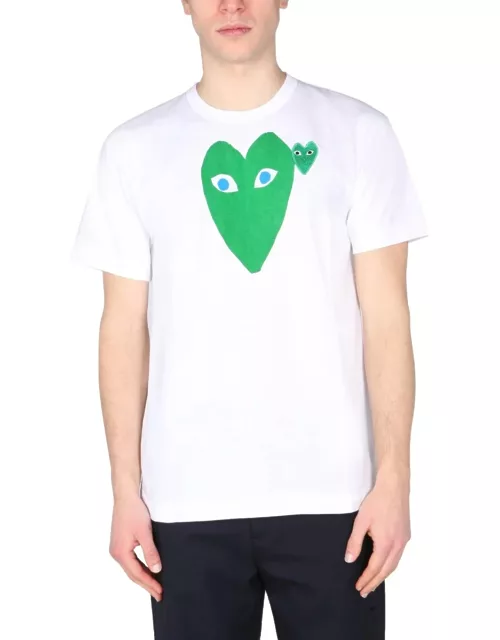 Comme des Garçons Play T-shirt With Logo Print And Logo Patch