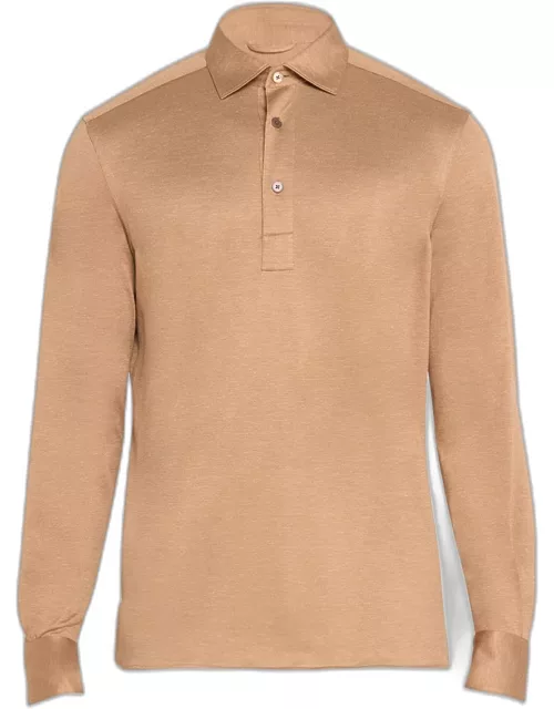 Men's Crossover Blend Long-Sleeve Polo Shirt