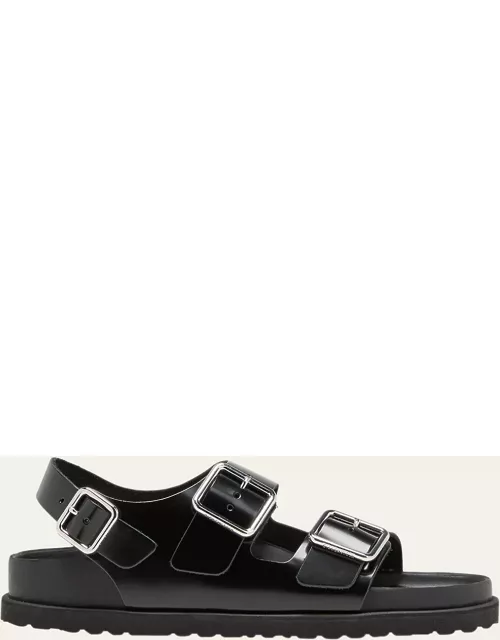 Milano Leather Dual-Buckle Slingback Sandal