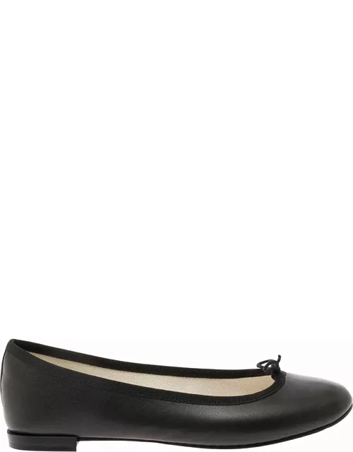 Repetto cendrillon Black Ballet Flats With Bow Detail In Smooth Leather Woman