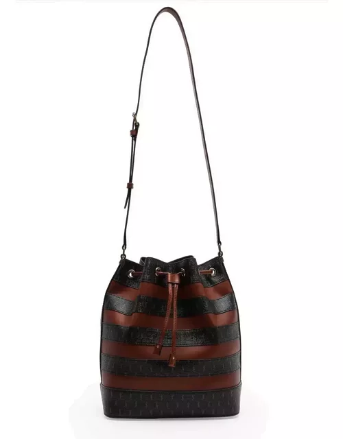 Saint Laurent Jacquard Leather Seau Medium Bucket Bag