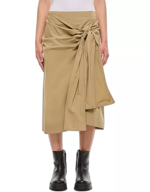 Bottega Veneta Cotton Skirt W/knot Beige