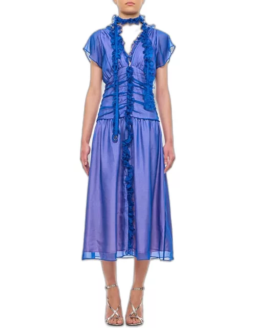 Saks Potts Blaire Silk Dress Blue