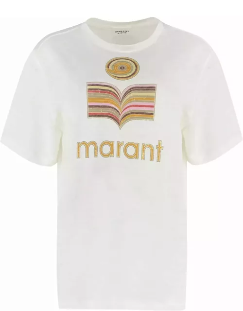 Marant Étoile Logo Print Linen T-shirt