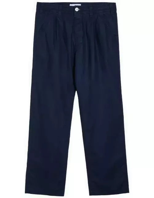 Royal blue cotton regular trouser
