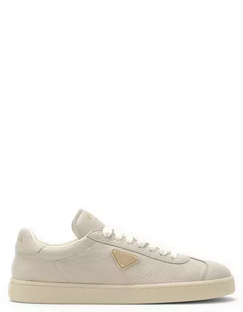 Pumice-coloured leather sneaker