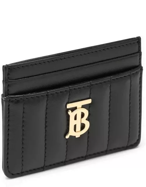 Black/gold Lola card case in leather