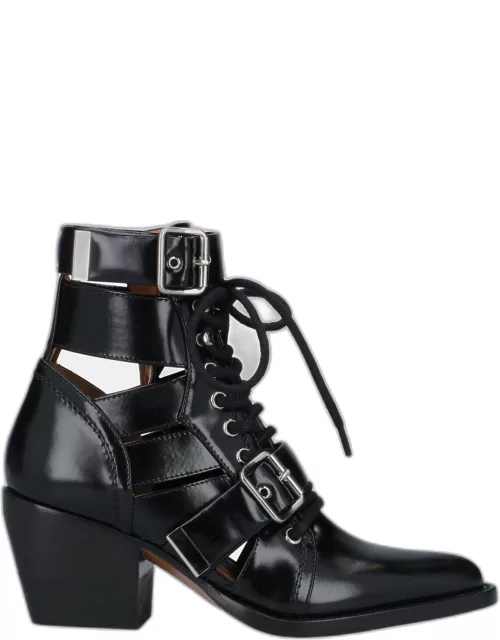 Chloe Black Leather Ankle Boots