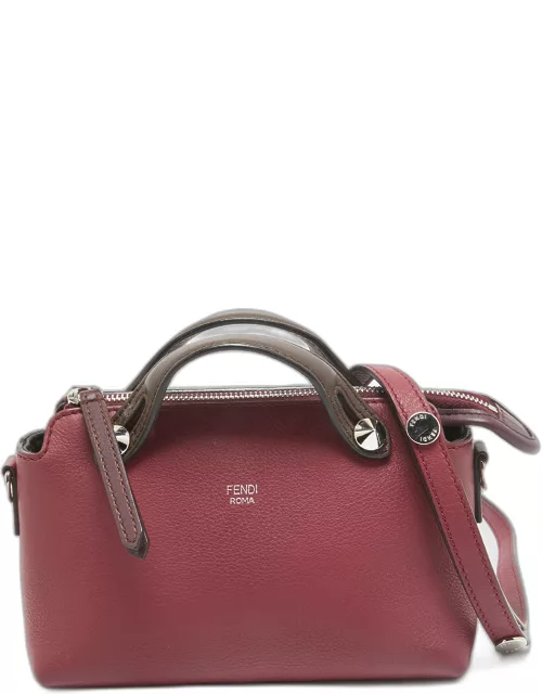 Fendi Burgundy/Brown Leather Mini By The Way Shoulder Bag
