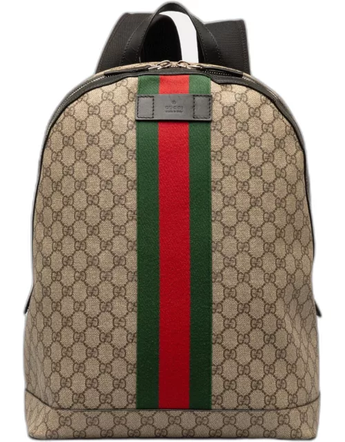 Gucci Beige/Brown GG Supreme Web Backpack