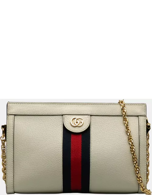 Gucci White Small Ophidia Chain Crossbody Bag
