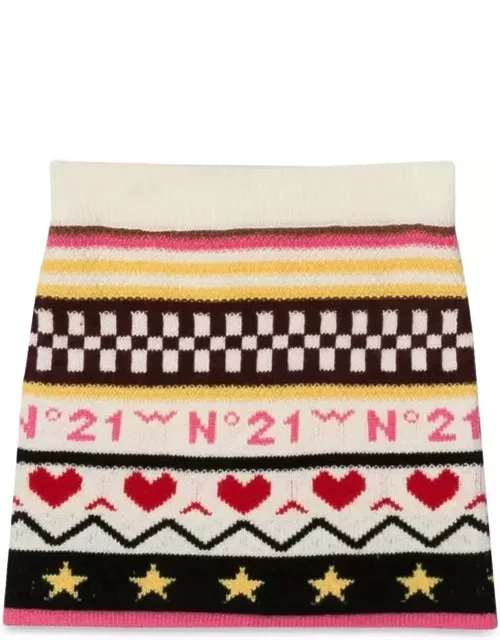 N.21 Allover Jacquard Knit Skirt