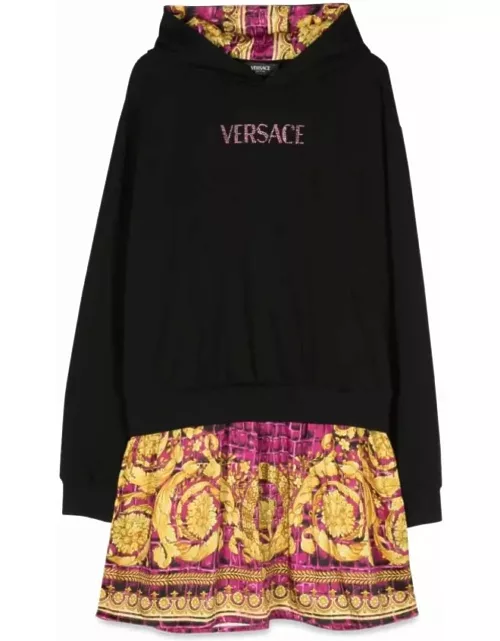Versace Dress Fleece + Baroque Coconut Poly Twill + Logo Embroidery