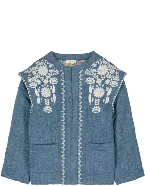 LOUISE MISHA Maurice Embroidered Jacket - Stone Blue