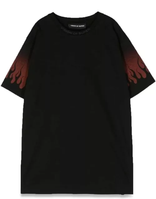Vision of Super Negative Red Flames M/c T-shirt