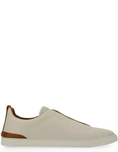 Zegna Low Top Sneaker With Triple Stitch