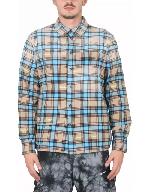 Off-White Shirt With Check Pattern