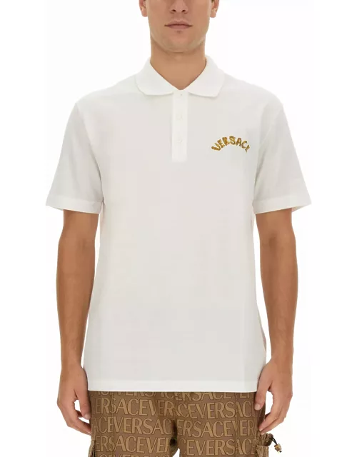 Versace Polo With Logo Embroidery